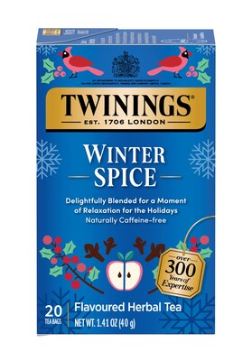 Twinings of London Winter Spice Caffeine Free Herbal Tea Bags, 20/Box (TNA51210)