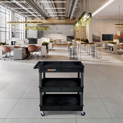 Luxor ENDURA XL 3-Shelf Utility Cart, Black (TC111-B)