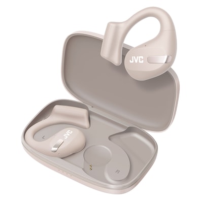 JVC Nearphones Wireless Noise Canceling Over-Ear Earphones, Bluetooth, Sand Beige (JVCHANP50TC)