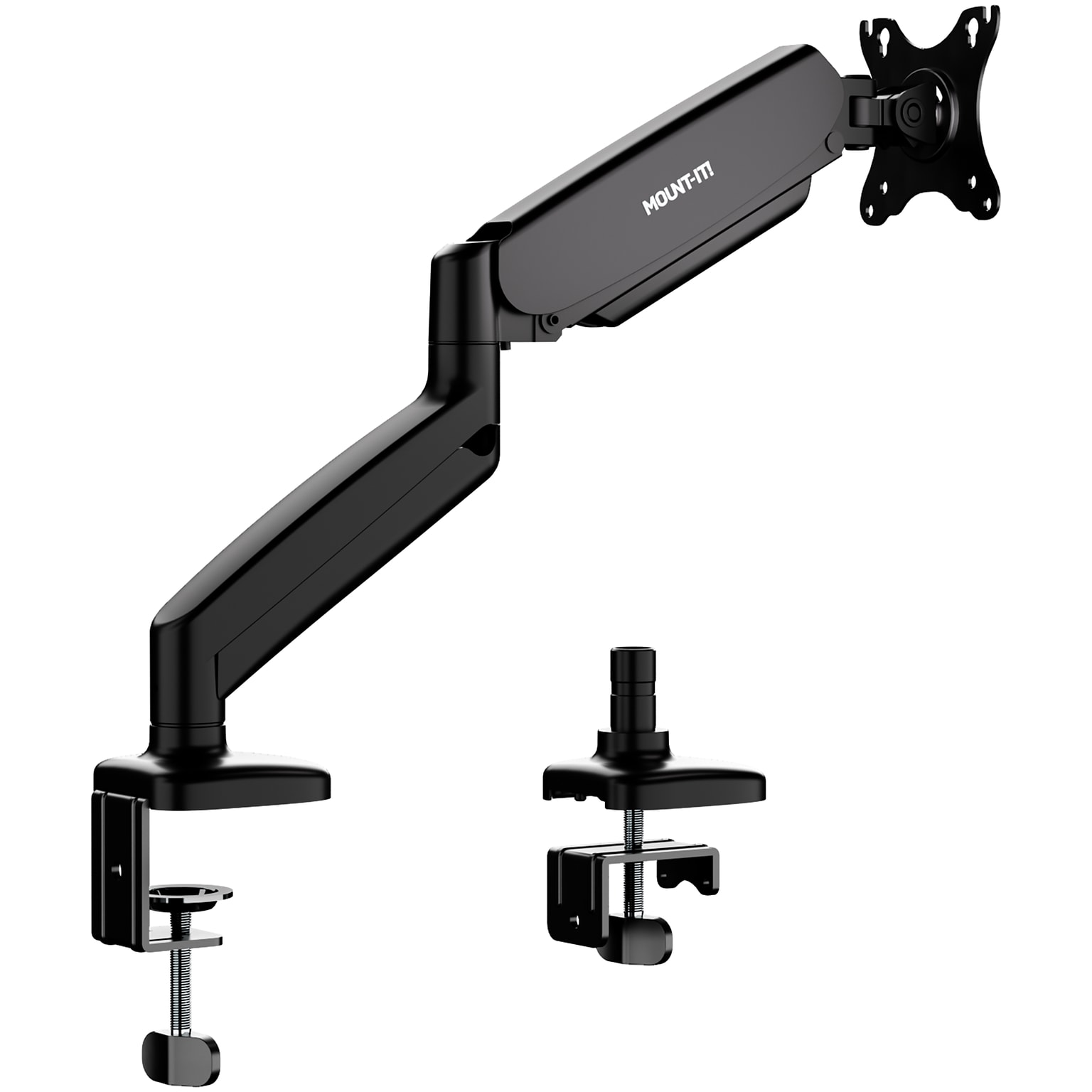 Mount-It! Adjustable Single Monitor Desk Mount with Gas Spring Arm, Up to 32 Monitor, Black (MI-1881BLK)