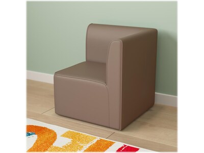 Flash Furniture Bright Beginnings Vinyl Classroom Modular 1-Seater Corner Chair, Brown (MK-ME15716-GG)