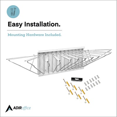AdirOffice Steel Hanging Wall File, For Blueprint & Large-Format Files, White (617-WHI-KIT1)