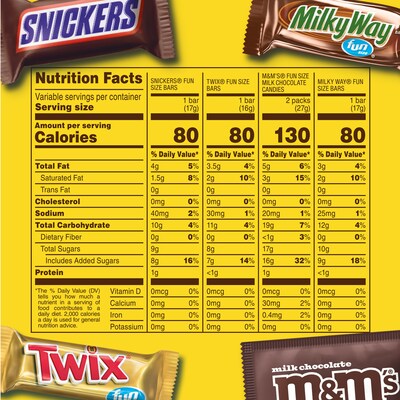 Mars Fun-Size Milk Chocolate Candy Variety Pack, 40.3 oz., 75 Pieces (459747)