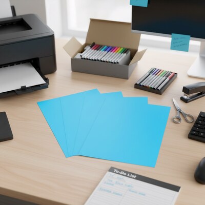 Staples Brights Multipurpose Colored Paper, 20 lbs., 8.5 x 11, Blue, 500/Ream (25202)