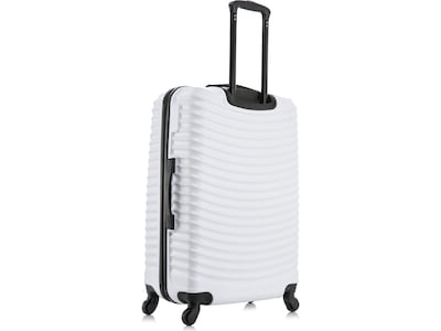 DUKAP ADLY Polycarbonate/ABS 3-Piece Luggage Set, White (DKADLSML-WHI)