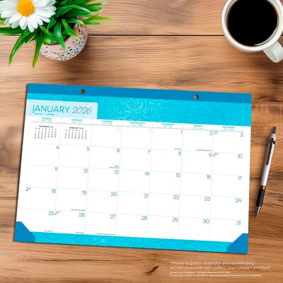 2026 BrownTrout Seaside Currents 17" x 12" Monthly Desk Pad Calendar (9798330705481)