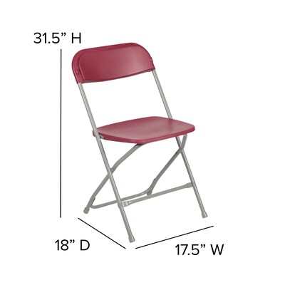 Flash Furniture Plastic Folding Chair, Red, Set of 4 (4LEL3RED)