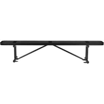 Global Industrial 8 Outdoor Steel Flat Bench, Perforated Metal, Black (262076BK)