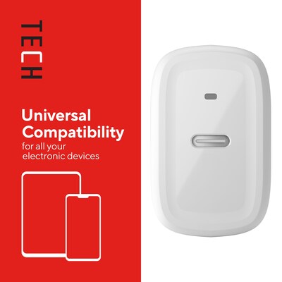 Staples TECH USB-C Wall Charger, White (NX60446)
