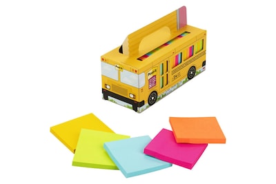 Post-it® Super Sticky Notes, Bus Cabinet Pack, Assorted Bright Colors, 65 Sheets/Pad, 24 Pads/Pack (654-24SSBUS)