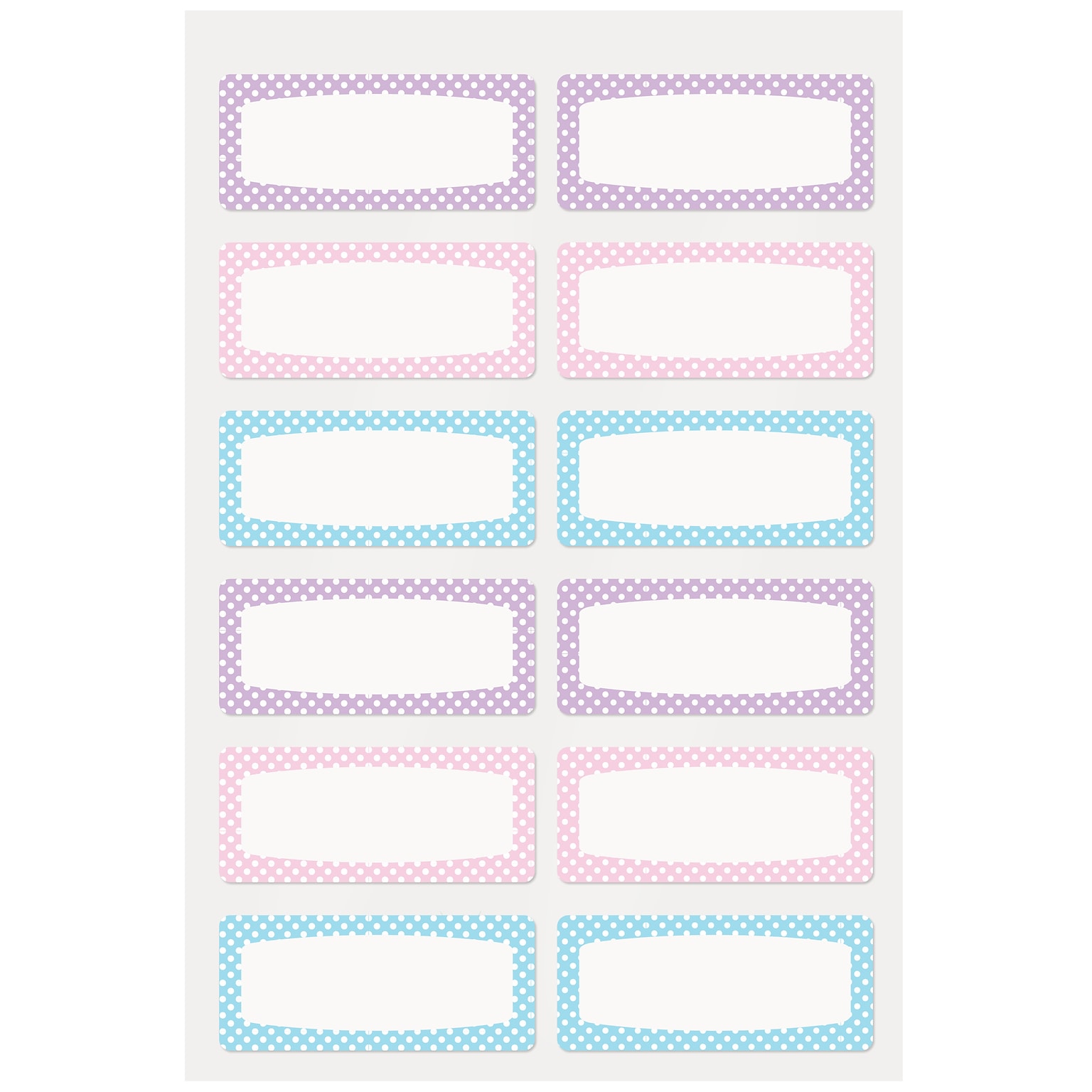 Avery Multipurpose Labels, Matte Assorted, 12 Labels/Sheet, 2 Sheets/Pack (40775)