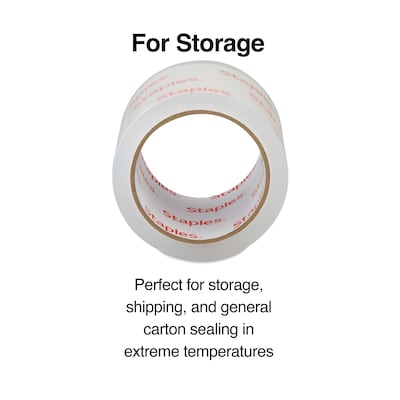 Staples Lightweight Moving & Storage Packing Tape , 2.83" x 54.6 yds., Clear, 6/Rolls (52204)