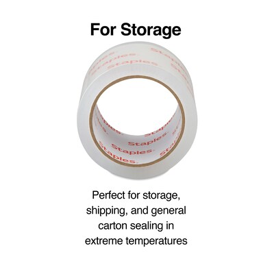 Staples Lightweight Moving & Storage Packing Tape , 2.83" x 54.6 yds., Clear, 6/Rolls (52204)