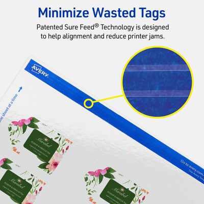 Avery 2" x 1-1/4"  Blank Price & Merchandise Tags, White, 180/Carton (95291-GWT10)