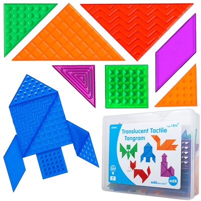 Edx Education Translucent Tactile Tangrams, 35 Pieces/Set (CTU23504)