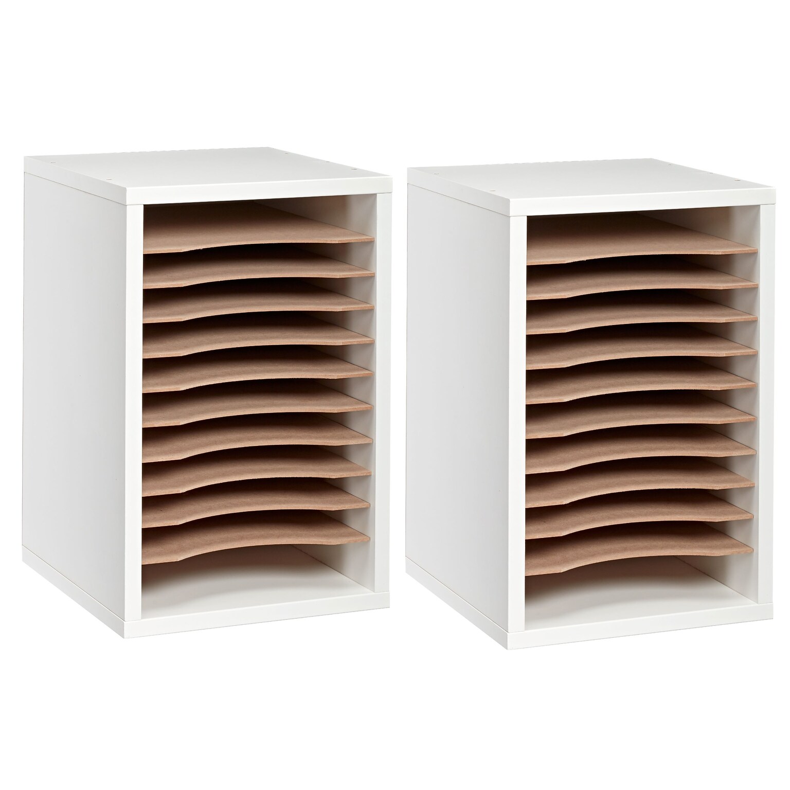 AdirOffice 500 Series 11-Compartment Literature Organizers, 10.75 x 11.75, White, 2/Pack (500-11-WHI-2PK)