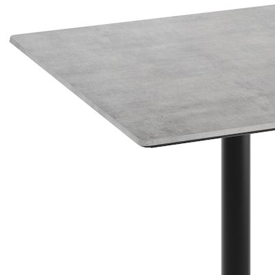 Flash Furniture Acadia Square Wooden Dining Table with Round Base, 36"D x 36"W, Gray Faux Concrete/Black Base (STSQ36CGTR24)