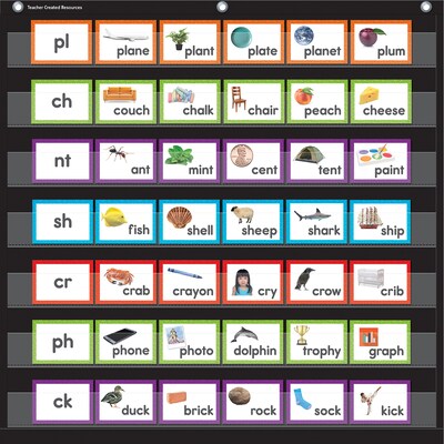 Teacher Created Resources Consonant Blends & Digraphs Pocket Chart Cards, 2 Sets (TCR20854-2)