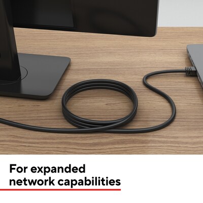 Staples TECH 15 ft. Cat-8 Ethernet Cable, Male to Male, Black (ST62464)