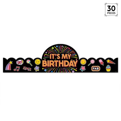 Creative Teaching Press Core Decor Happy Birthday Crowns, 24" x 6", 30/Pack (CTP11015)