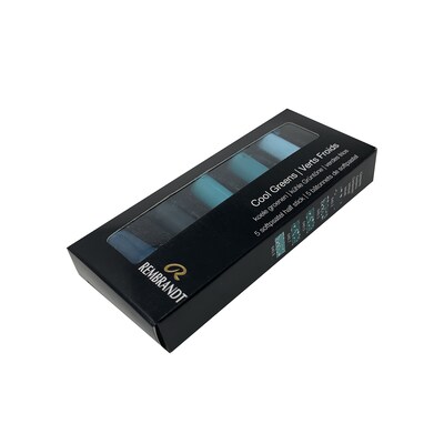 Rembrandt Soft Pastels Micro Sets, Cool Greens, 5/Set, 3 Sets/Bundle (RBX31820509-3)