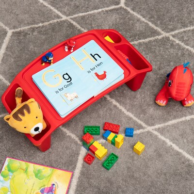 Mind Reader 10.75 x 22.25 Plastic Kids Lap Desk Activity Tray, Red, 2/Pack (2KIDLAP-RED)