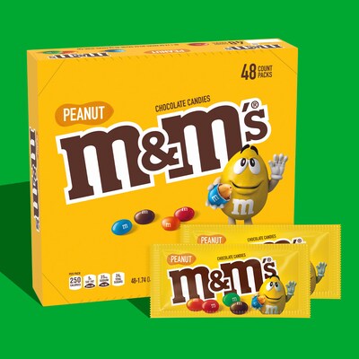 M&M's Peanut Milk Chocolate Pieces, 1.74 oz., 48/Box (MMM01232)