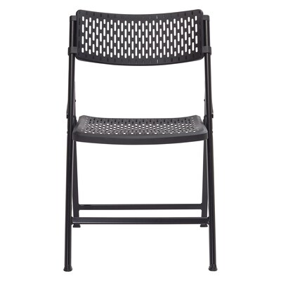 NPS AirFlex Series Premium Polypropylene Folding Chair, Black, 4/Pack (1410)