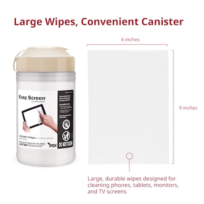 Easy Screen Cleaning Wipes, 70/Pack (P03672)