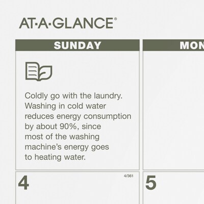 2026 AT-A-GLANCE Recycled 21.75" x 17" Monthly Desk Calendar, Green/Black (SK32G-00-26)