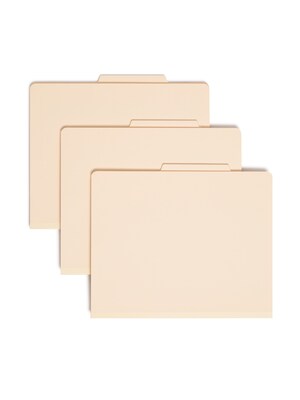 Smead Card Stock Heavy Duty Classification Folders, 2" Expansion, Letter Size, 2 Dividers, Manila, 10/Box (14000)