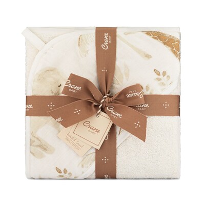 Crane Baby Kendi Baby Hooded Towel, Safari Animal (BC-120HT)