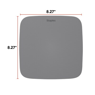 Staples TECH Non-Skid Mouse Pad, Gray, 2/Pack (ST63290)