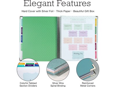 Global Printed Products 9" x 11" Wedding Planner, Hardcover, Teal/Silver (GPP-PLNR-SLV)
