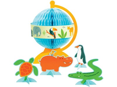 Creative Converting World Adventure Birthday Tableware and Decor Kit, Multicolor (DTC9123E4A)