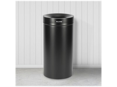 Alpine Stainless Steel Trash Can, 27-Gallon, Matte Black (ALP475-27-BLK)