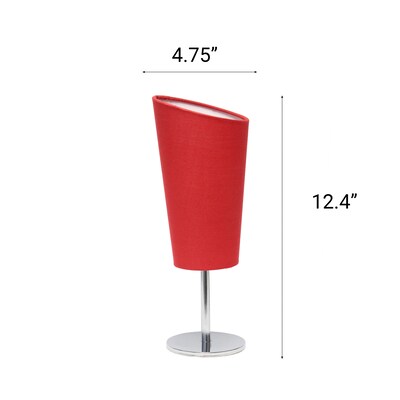 Creekwood Home Chrome Slanted 12.4" LED Table Lamp, Red (CWT-1012-RE)