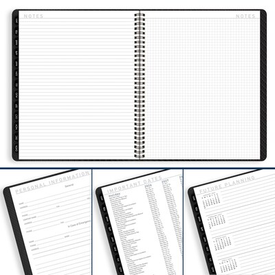 2026 AT-A-GLANCE Contemporary 9" x 11" Monthly Planner, Faux Leather Cover, Charcoal (70-260X-45-26)