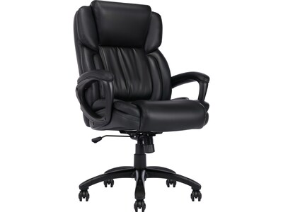Serta Garret Ergonomic Bonded Leather Swivel Executive Chair, Space Black (43520E)