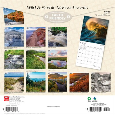 2027 BrownTrout Massachusetts Wild & Scenic 12 x 12 Monthly Wall Calendar (9798330714360)