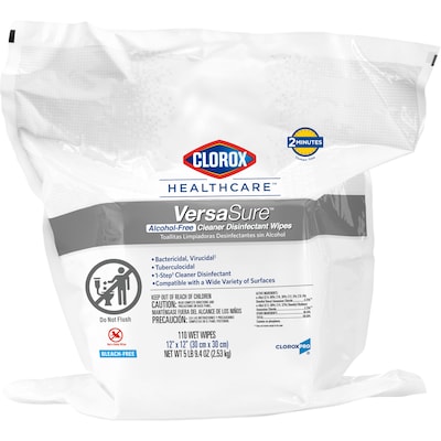 Clorox Healthcare VersaSure Cleaner Disinfectant Wipes Refill, 110 Wipes/Container (31761)