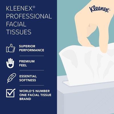 Kleenex Professional Standard Facial Tissue, 2-ply, White, 100 Sheets/Box, 36 Boxes/Carton (21400)