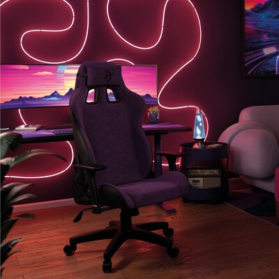 Arozzi Avanti Soft Fabric Ergonomic Racing Gaming Chair, Pure Purple (AVANTI-SFB-PPL)