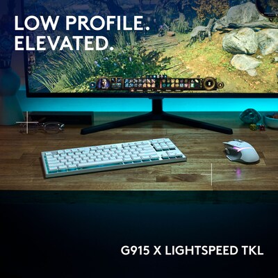Logitech G Series G915 X LIGHTSPEED TKL Wireless Tactile Gaming Keyboard, White (920-012732)