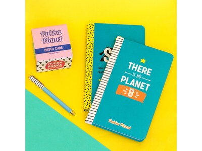 Pukka Pad There Is No Planet B Notebook, 5.28" x 8.46", Wide-Ruled, 96 Sheets, Blue (9703-SPP)