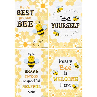 Teacher Created Resources 11" x 15-3/4" Buzzing Bees Positive Sayings Small Poster Pack, 12/Pack (TCR6914)