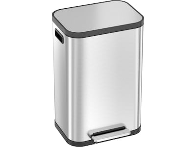 iTouchless SoftStep ProX Stainless Steel Step Trash Can, 13.2-Gallon, Silver/Black (PD13RSY)