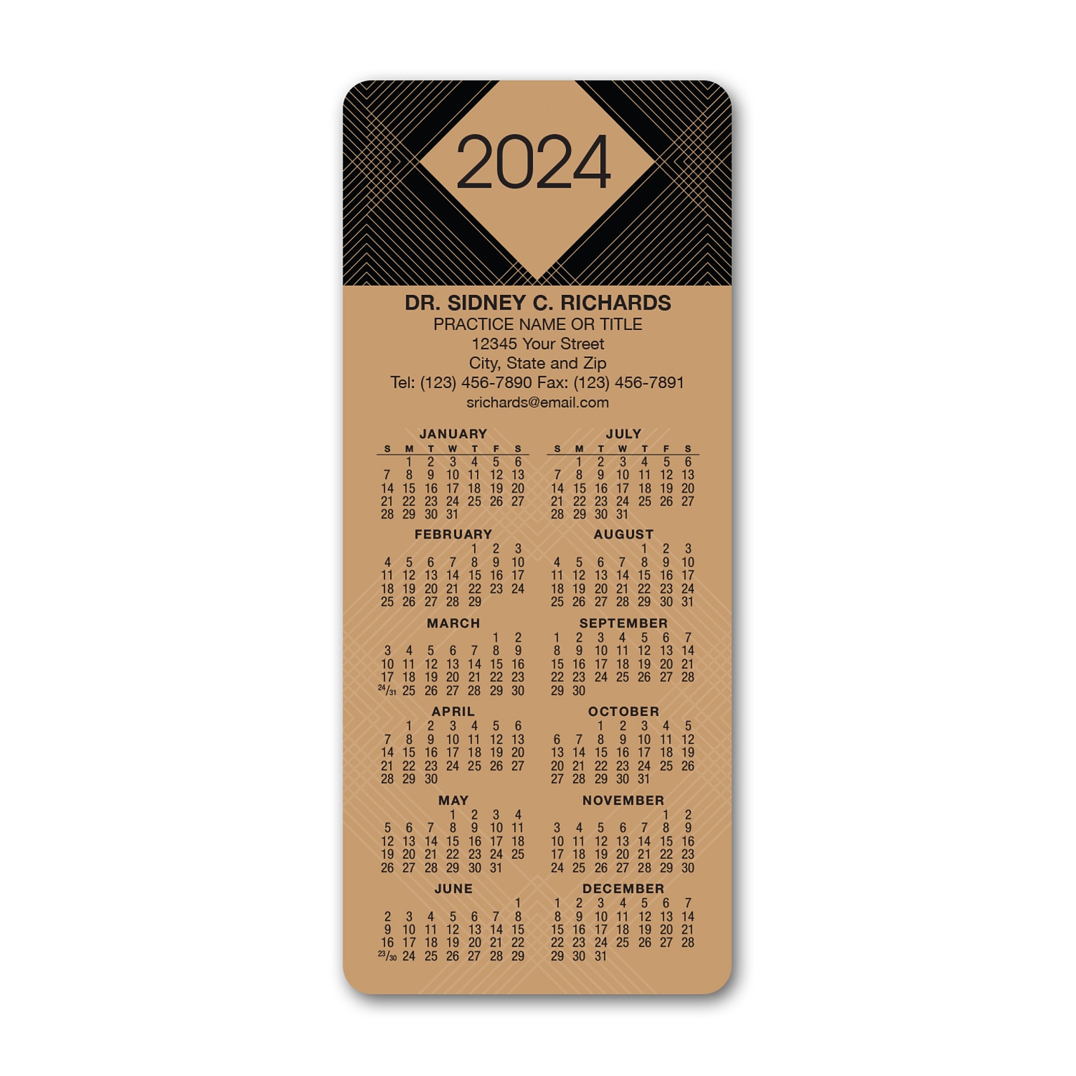 Custom Hanging Calendars, 3.625 x 8.5, 12 Pt. Coated Stock, 100/Pack