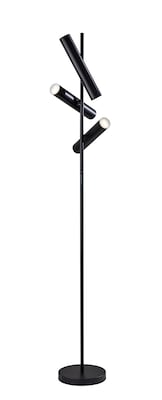 Adesso Greer 71H Matte Black Floor Lamp with 3 Cylindrical LED Shades (4216-01)