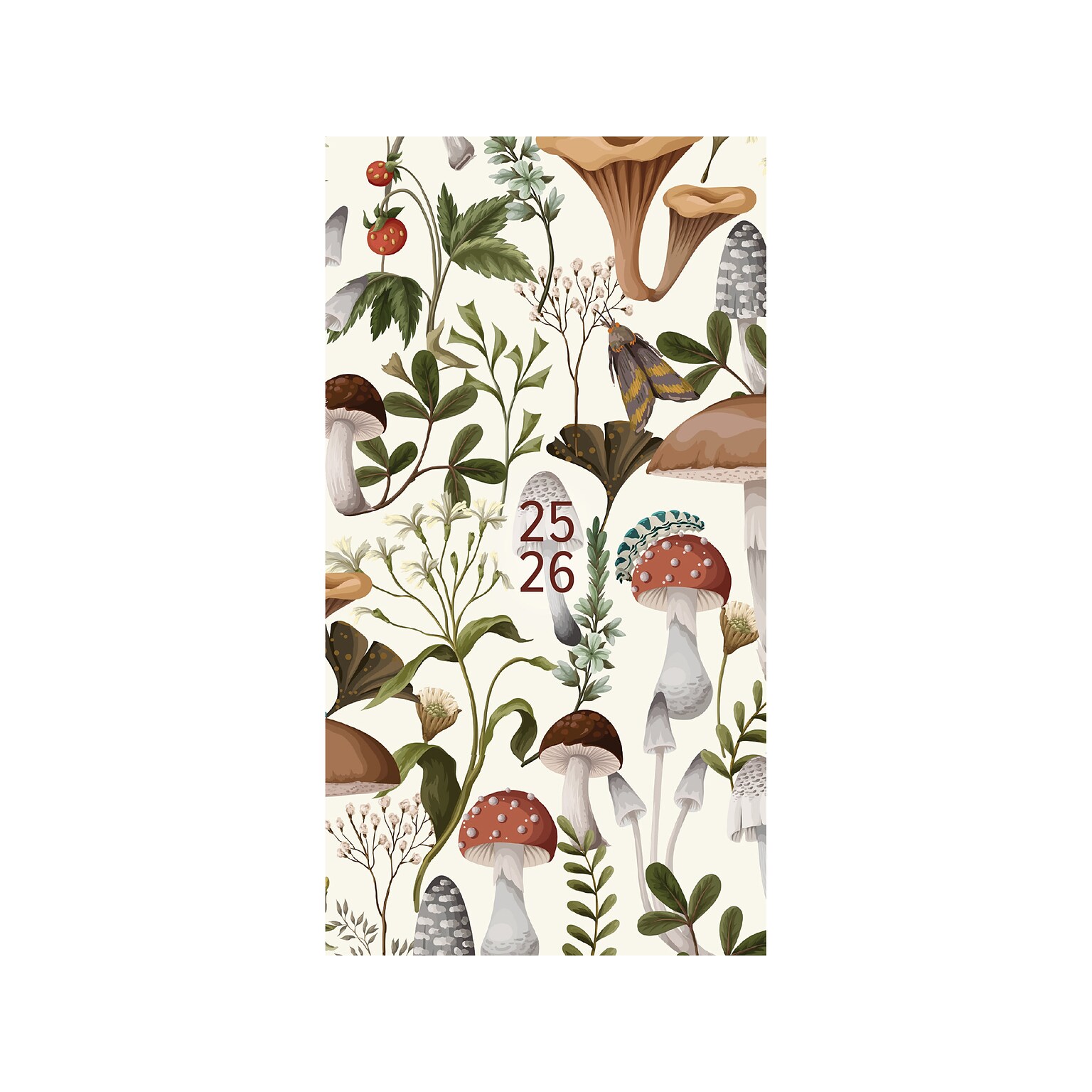 2025-2026 Willow Creek Woodland Mushroom 3.5 x 6.5 Monthly Planner, Paper Cover, Multicolor (47149)